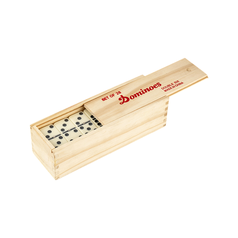 Piirrettävä kaksinkertainen 6 puulaatikon domino