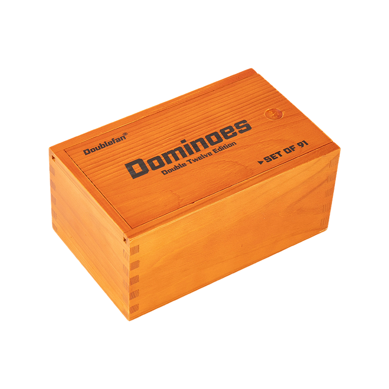 Kaksinkertainen kaksitoista polka dot puulaatikko dominoes