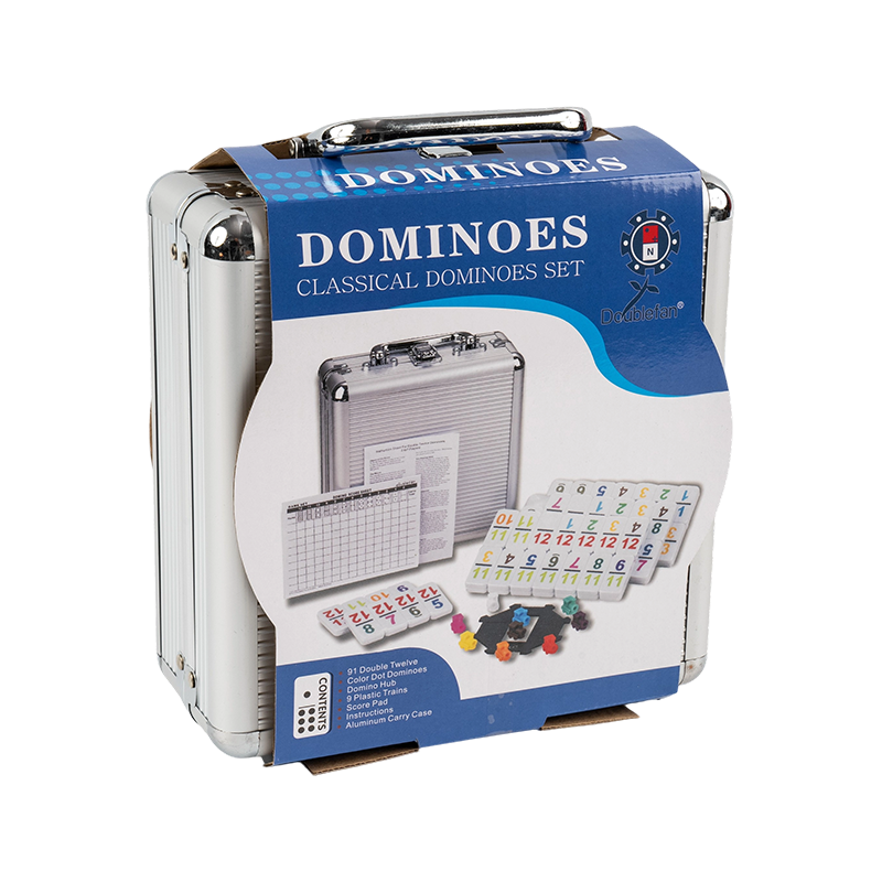 Kaksinkertainen kaksitoista alumiinirasia meksikolainen juna dominoes