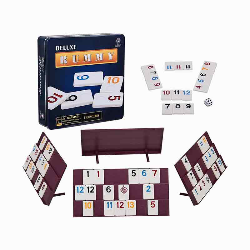 2-4 pelaajaa 106 laattaa klassinen digitaalinen rummy-peli rautakotelolla